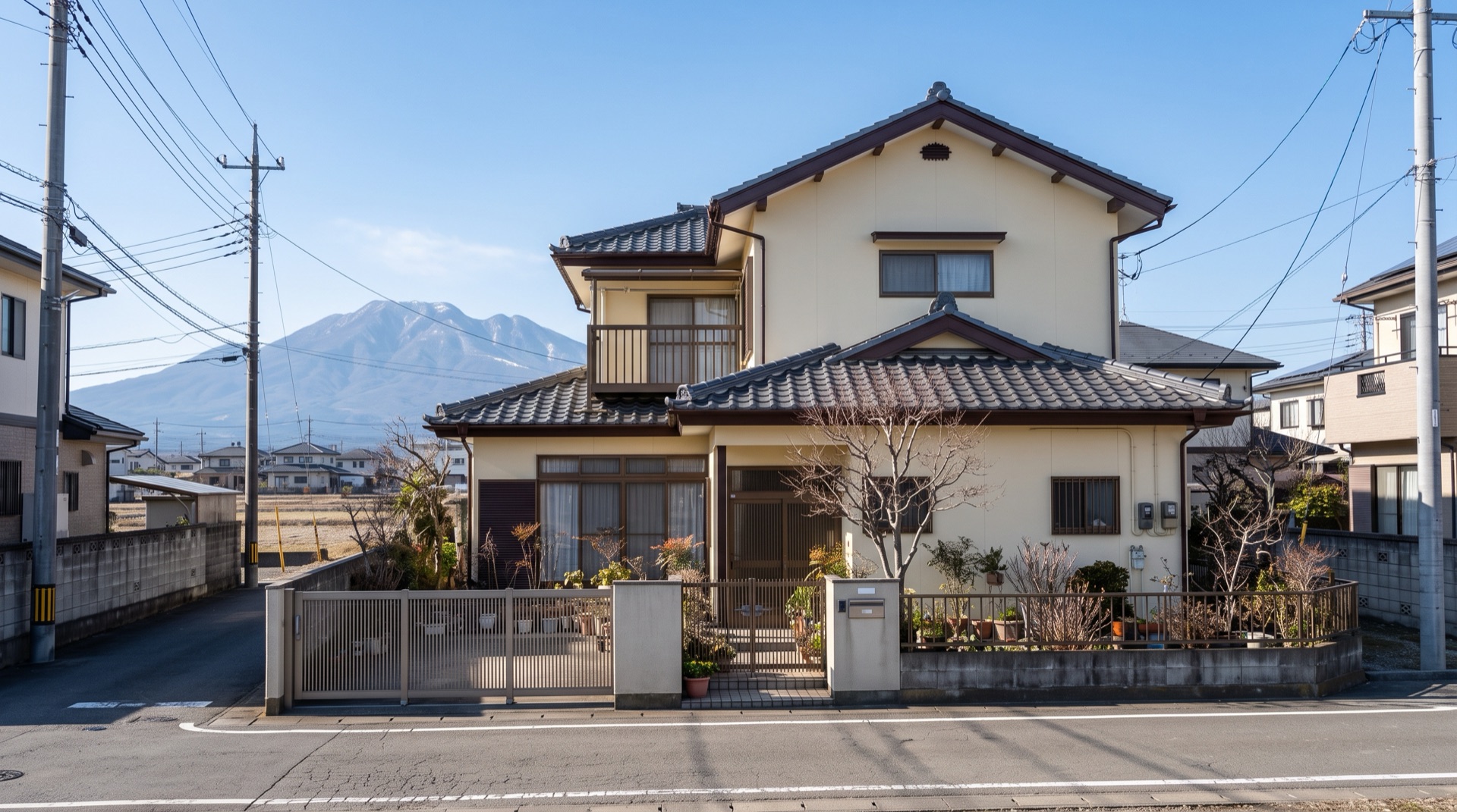 塗り替えを終えた家の外壁と屋根